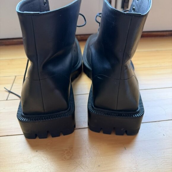 Balenciaga Trooper Lace-Up Leather Boots, Size 13, Black - Picture 3 of 6